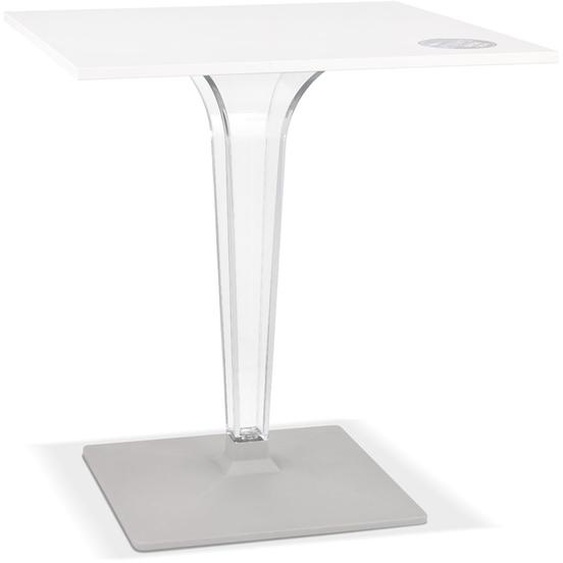 Table de terrasse carrée LIMPID blanche intérieur/extérieur - 68x68 cm