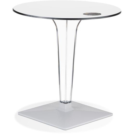Table de terrasse ronde VOCLUZ blanche intérieur/extérieur - Ø 68 cm