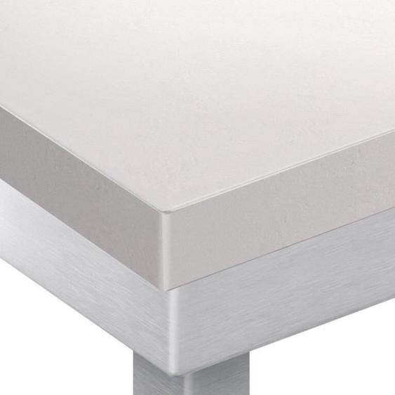 Table de travail carré GGM Gastro  Acier inoxydable Blanc