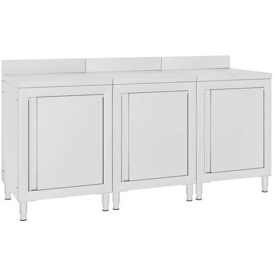 Table de travail commerciale avec armoire 180 x 60 x 96 cm acier inoxydable