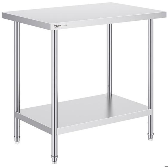 Table de Travail en Acier Inoxydable-VEVOR-61 x 91,4 x 86,4 cm-Charge 340 kg- pour Cuisine Restaurant Maison