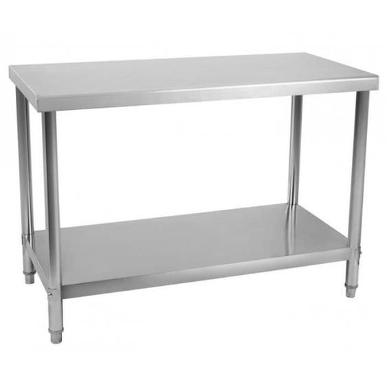 Table de travail professionnelle - Helloshop26 - 3614078 - Acier inox - Pieds ajustables - 100 x 60 cm