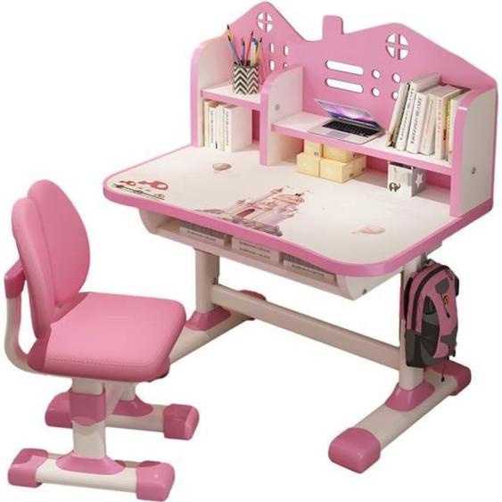 Table détude pour enfants - Table et chaises ensemble - rose - PP, ABS, PE, acier, MDF