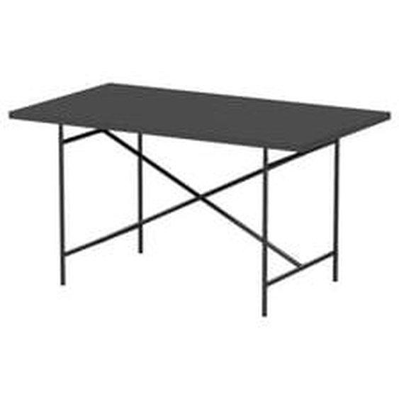 Table Eiermann 2 - Linoléum nero 4023/chant ABS de couleur assortie - noir - 100 x 66 cm - 120 x 80 cm - Entretoise centrale