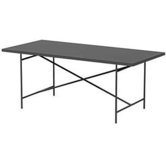 Table Eiermann 2 - Linoléum nero 4023/chant ABS de couleur assortie - noir - 135 x 66 cm - 160 x 80 cm - Entretoise centrale