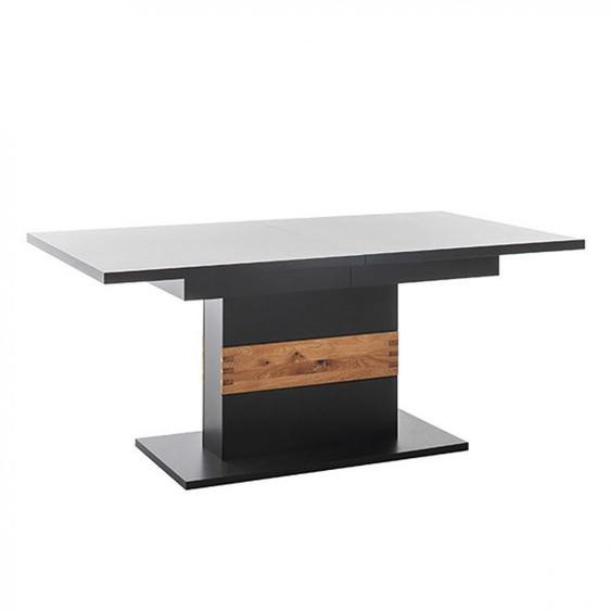 Table Extensible CASONI 180 à 280 cm Laqué gris noir chêne sauvage huilé