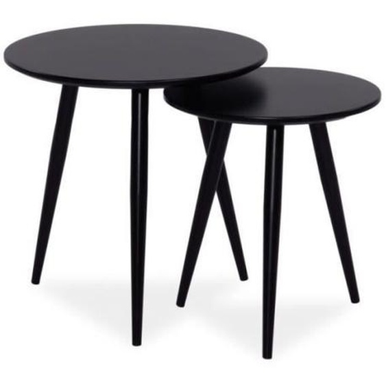 Table gigogne - AC-DÉCO - Cleo - Lot de 2 - Noir - Contemporain - Design - Rond