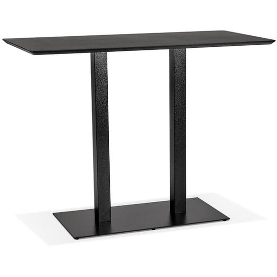 Table haute design ZUMBA BAR noire avec pied en métal noir - 150x70 cm