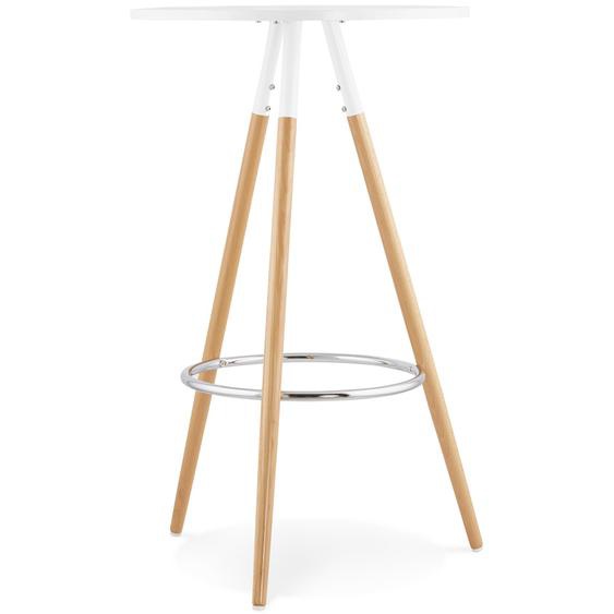 Table haute ronde BARY en bois blanc