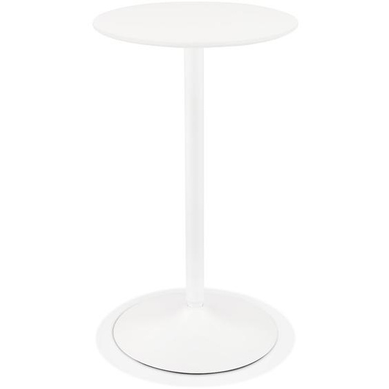 Table haute ronde IDALGO en bois et métal blanc - Ø 60 cm