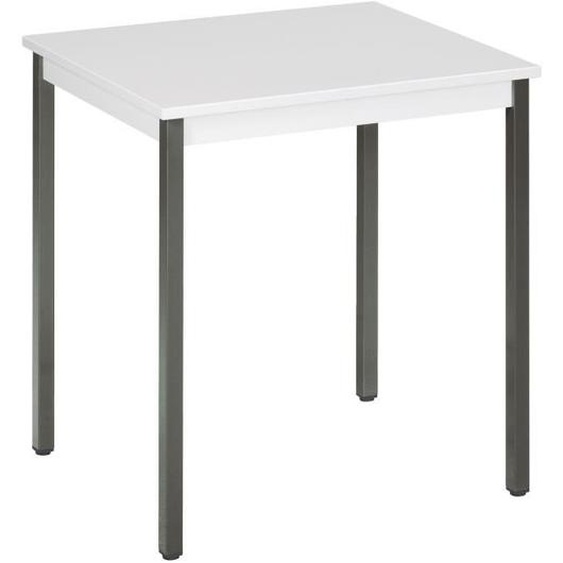 Table multi-usages gris clair L 70 x P 60 cm - Éco - piétement gris - anthracite