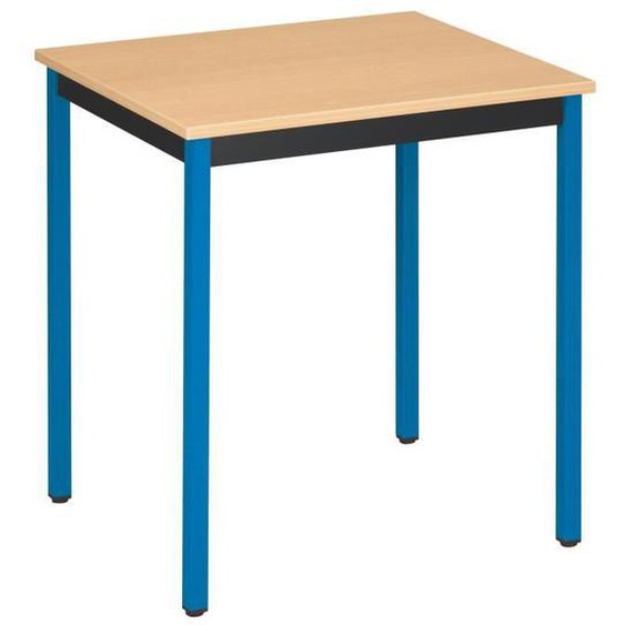 Table multi-usages hêtre L 70 x P 60 cm - Éco - piétement bleu