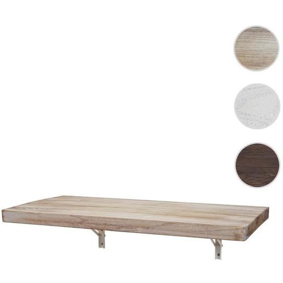 Table murale HWC-H48, table pliante murale en bois massif ~ 120x60cm couleur naturelle