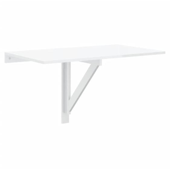 Table murale pliable Blanc brillant 100x60x56cm Bois ingénierie56 [cm]