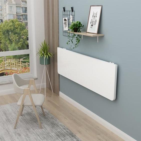 Table murale pliable HOMEWELL - Blanc - 80x50x1,6cm - MDF