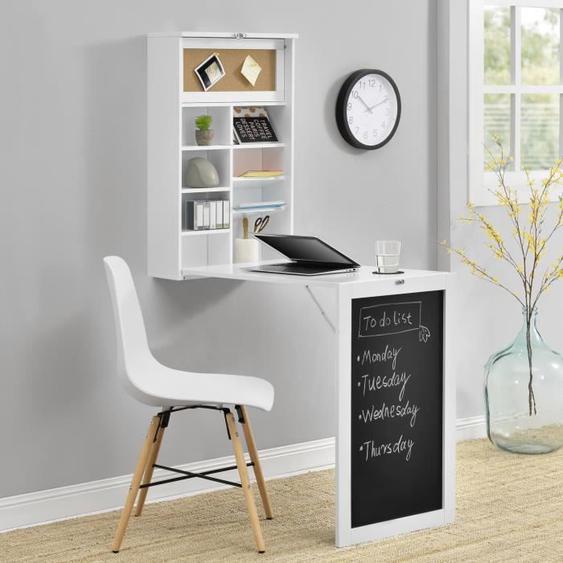 Table Murale Pliable MDF 156 x 50 x 91,5 cm Blanc [en.casa]