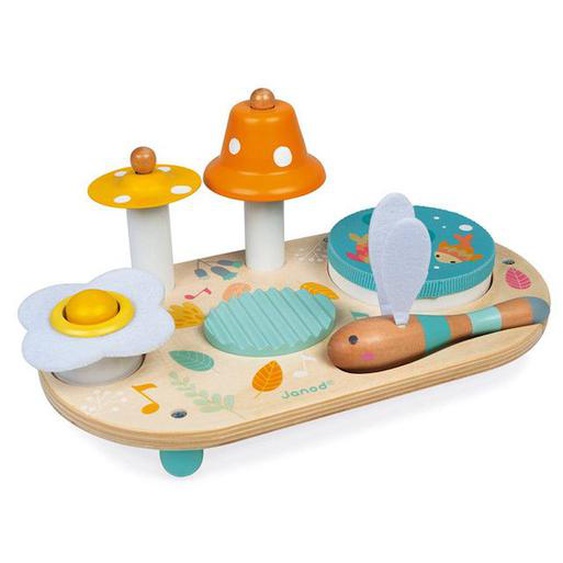 Table Musicale Pure Janod - Jouet En Bois Pour Bébé - Dès 12 Mois Orange