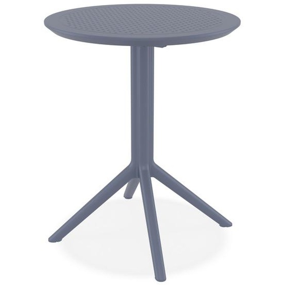 Table pliable ronde GIMLI en matière plastique gris foncé - intérieur / extérieur - Ø 60 cm