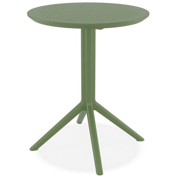 Table pliable ronde GIMLI en matière plastique verte - intérieur / extérieur - Ø 60 cm