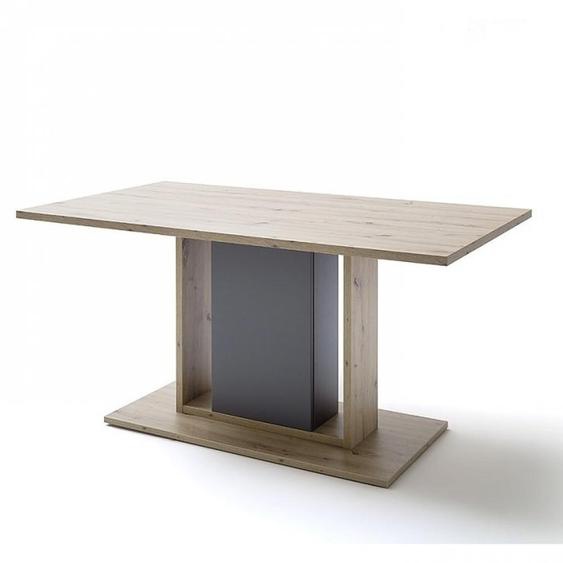 Table  SOLO 160 x 77 cm mélamine chêne Façade gris royal