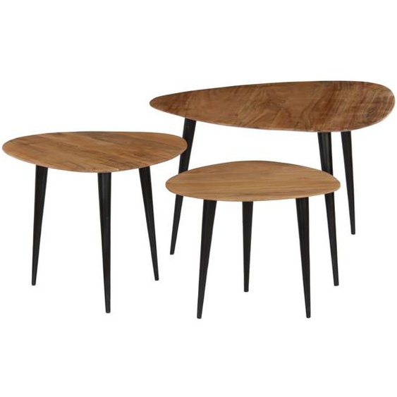 Tables basses 3 pcs Bois dacacia massif