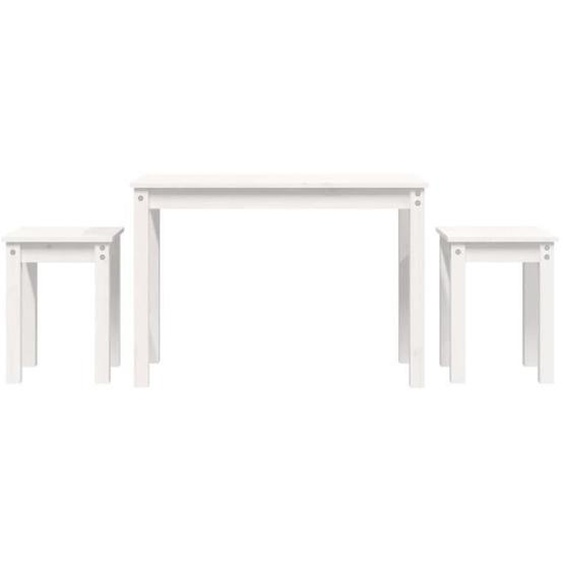 Tables gigognes 3 pcs Blanc Bois de pin massif55 [cm]