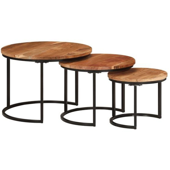 Tables gigognes 3 pcs bois massif dacacia