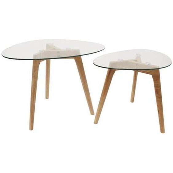 Tables gigognes Galet en verre et bois - The Home Deco Factory - Scandinave - Moderne