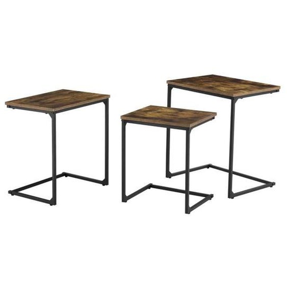 Tables gigognes - Marque - Effet bois fonce - Rectangulaire - Classique - Noir