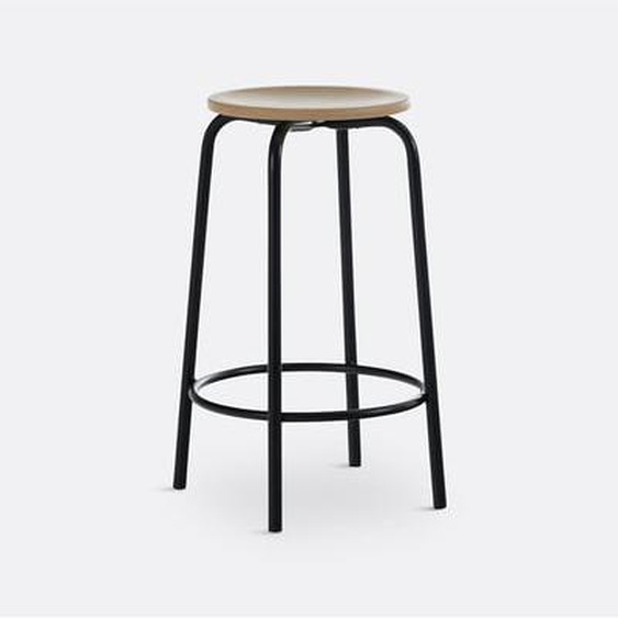 Tabouret de bar piètement métal acier H65 cm, Hiba