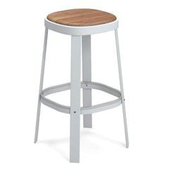 Tabouret de bar Thor teck - blanc de glace