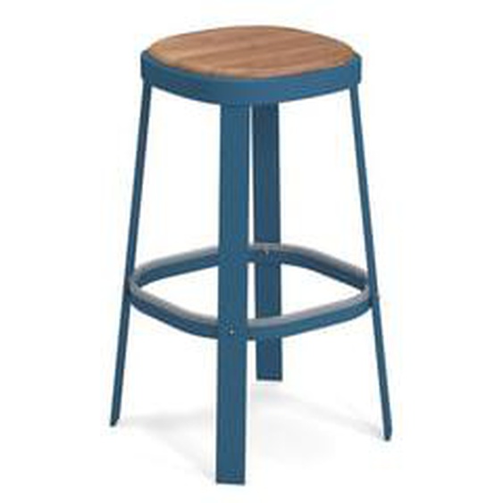 Tabouret de bar Thor teck - bleu