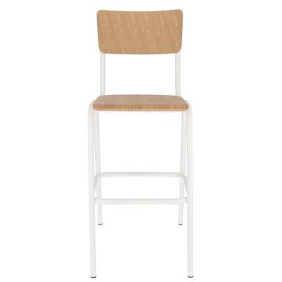 Tabouret de bar ZERO - chêne - blanc