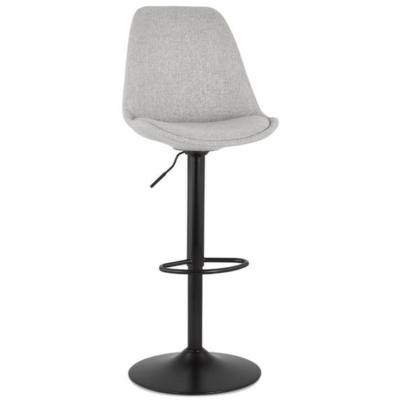 Tabouret réglable CAMPUS en tissu gris et pied noir