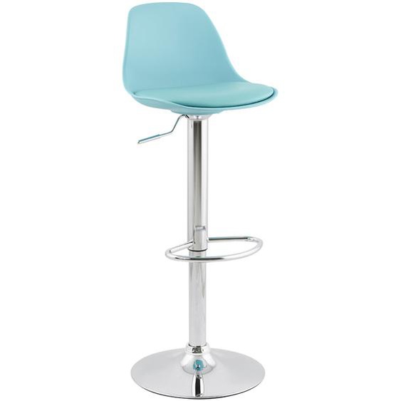 Tabouret réglable PRINCES bleu avec haut dossier confortable