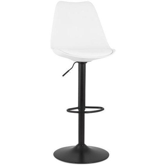 Tabouret réglable TUTO blanc et pied noir