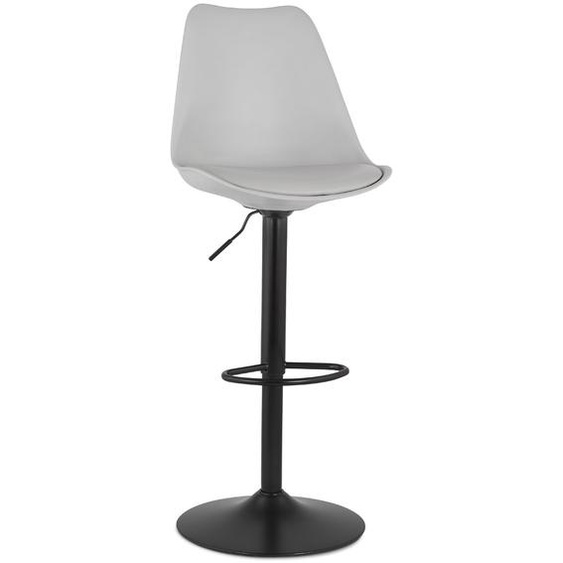 Tabouret réglable TUTO gris et pied noir