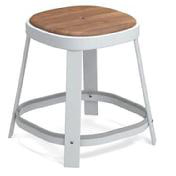 Tabouret Thor teck - blanc de glace