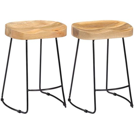 Tabourets de bar Gavin lot de 2 bois de manguier solide