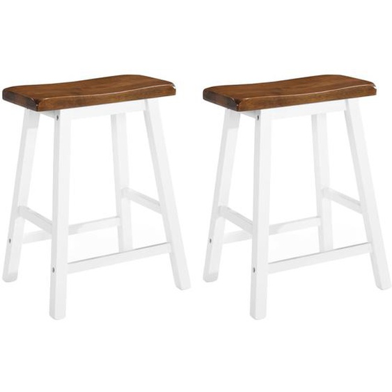 Tabourets de bar lot de 2 bois massif