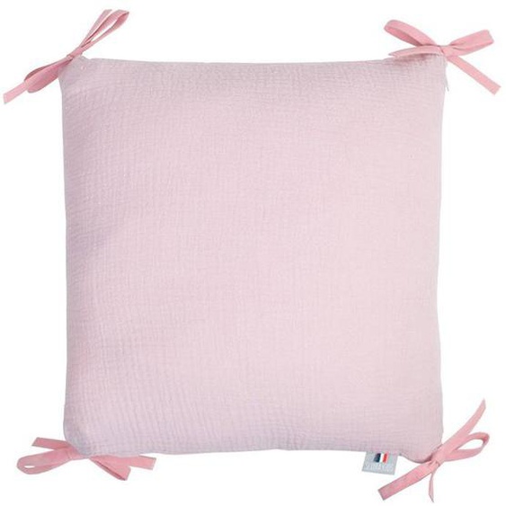 Taies De Coussin Pour Tour De Lit Modulable En Gaze De Coton - Sevira Kids - Jeanne - Rose Blanc