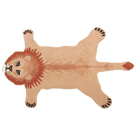 Tapis pour enfants en laine beige 100 x 160 cm lion MUFASA