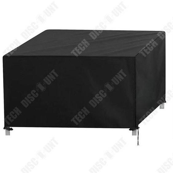 TD Housse de mobilier 242x162x100cm Tissu Oxford 420D noir Anti-poussière et imperméable Pare-soleil Housse de table et de chaise