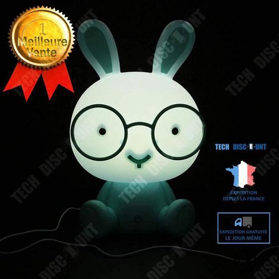 TD® Lampe lapin LED bleu mignon pour enfant-Lampe bébé chevet Décor pour nuit Led-accessoire décoratif de chambre