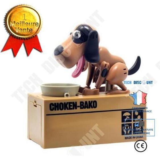 TD® Tirelire -Coin Chien Automatisé Chien Voler - Tirelire Boîte Dépargne Boîte Cadeau Mignon- Marron Ludique- Double- Fonction