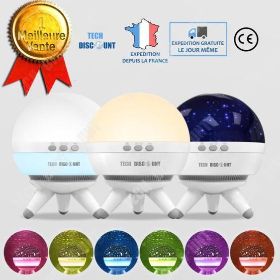 TD® veilleuse projecteur enfant bebe led rechargeable projection plafond lampe de chevet sans fil de Lumière multicolore mini nuit