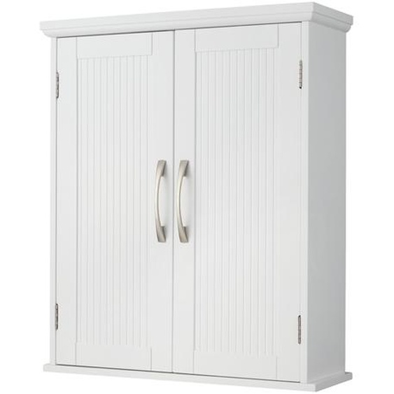 Teamson Home Armoire À Pharmacie Murale En Bois Pour Salle De Bain Avec Étagères Réglables Blanc Ehf-F0007