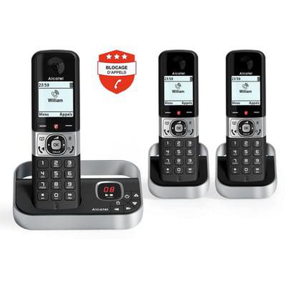 Téléphone sans fil F890 Voice Trio Noir