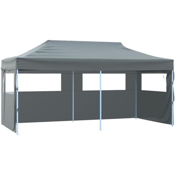 Tente de réception pliable avec parois 3x6 m anthracite