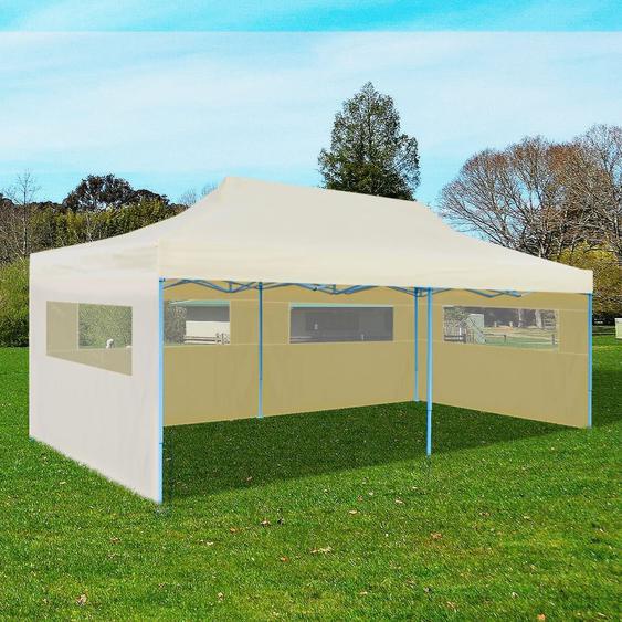 Tente de réception pliable crème 3 x 6 m